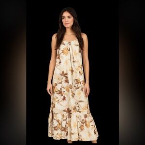 Naf Naf Paris Ladies Small Floral Tiered Maxi Dress Summer Beachy